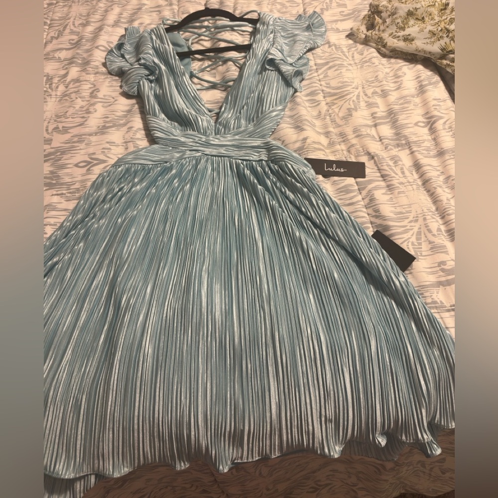 Lulu's Light Blue Ruffle Mini Dress - Picture 3 of 5